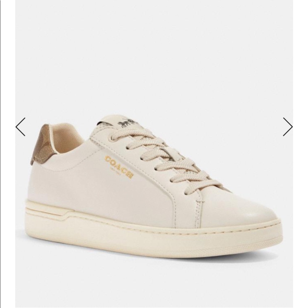 Coach White Leather Low Top Casual Sneakers